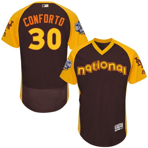 Mets #30 Michael Conforto Brown Flexbase Authentic Collection 2016 All-Star National League Stitched MLB Jersey - Click Image to Close